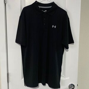 Mens Under Armour Heatgear Golf Polo - Black - Loose Fit